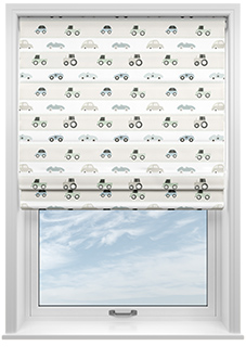 Brum Brum, Stone - Twist&Fit Roman Blind
